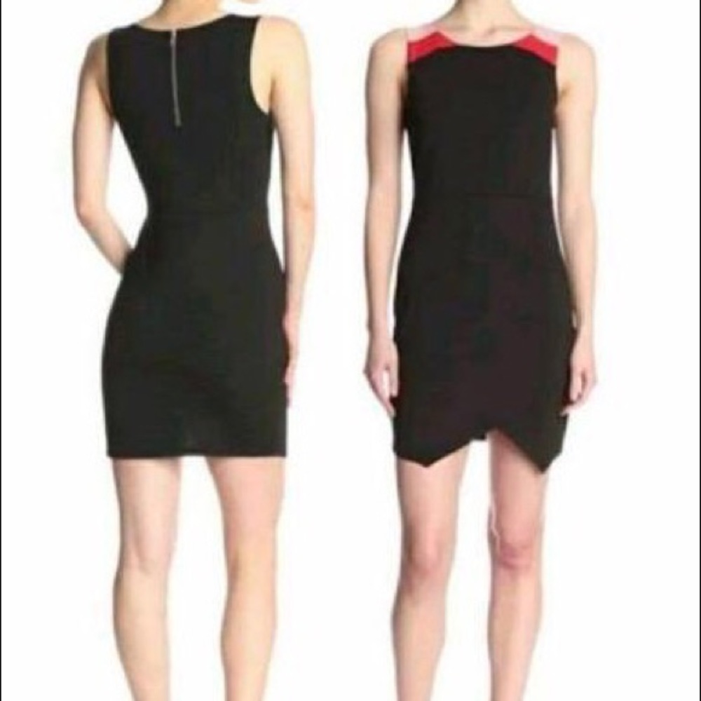 NWT Anthropologie Sanctuary Textured Color Block Asymmetrical Dress Size L - Picture 2 of 14